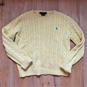 Vintage Ralph Lauren Cable Knit Cotton Sweater Blue Label